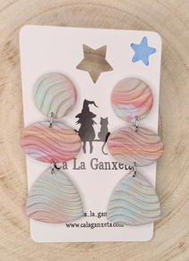 BUZTINEZKO BELARRITAKOAK TRIO AZUL-ROSA PASTEL