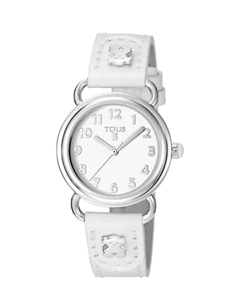 RELOJ TOUS NIÑA Analógico Baby Bear de acero con correa de piel blanca
