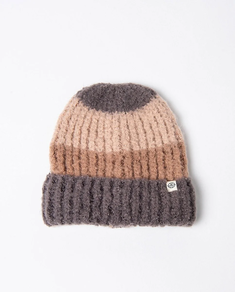 GORRO TRICOT DE RAYAS CHOCOLATE
