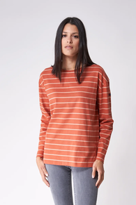 Camiseta - marsellesa de algodón manga larga de mujer