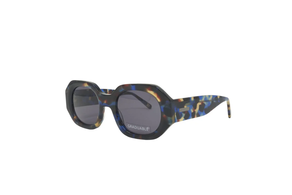 GAFA SOL MAT BLACK OVALADA JASPEADA AZUL -MARRON