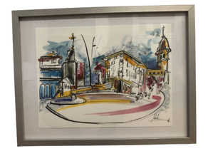 Mungiako Udaletxeko plazako ikuspegia