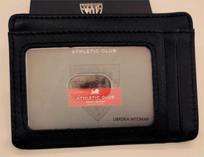 TARJETERO CON VISOR EN PIEL NEGRA ATHLETIC CLUB. PRODUCTO OFICIAL ATHLETIC CLUB