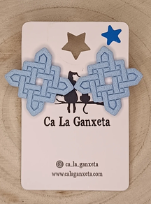 PENDIENTES ARCILLA VITRALL AZUL PASTEL