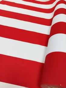Popelín raya ancha rojo y blanco (3 m)