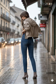 Botin marrón pelo de mujer