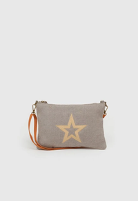 BOLSO BANDOLERA ESTRELLA GRIS PERLA 26x18CM