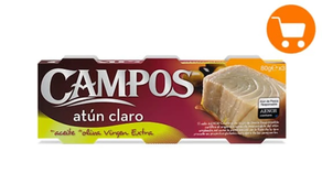 Conserva de ATÚN CLARO APR EN ACEITE DE OLIVA VIRGEN EXTRA 3X80 GR CAMPOS - PACK DE 20 TRIPACKS