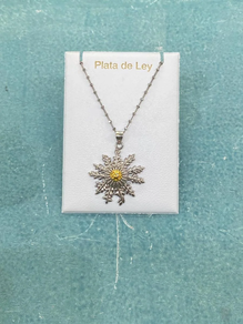 COLGANTE EGUZKILORE CENTRO ORO Y PLATA DE LEY 925