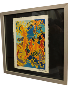 17,5cm x 24 cm-ko akuarela, 32cmx32cm-ko markoan