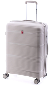 Maleta mediana polipropileno 60 cm 4 ruedas rigido Gladiator Bionic Beige