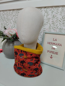 Braga de cuello infantil estampado animales