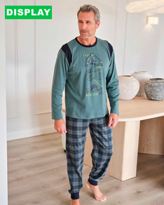 PIJAMA DE CHICO VERDE PANTALÓN DE CUADROS
