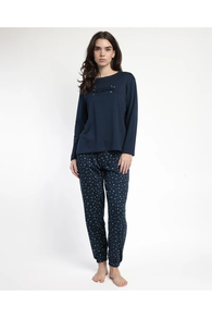PIJAMA AZUL MARINO CON ESTRELLAS VERDES