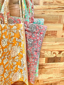 BOLSO TOTE BAG TELA CORAL DOBLE DIBUJO FOIMPEX 36x42CM