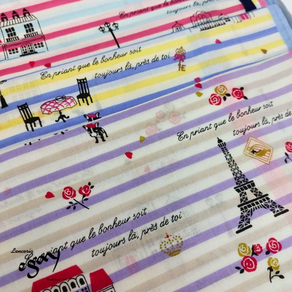 Pañuelo de algodón de mujer Paris listado
