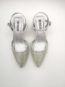 Zapato Puntera Cerrada Metalizado Tacón