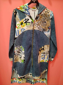 Vestido con combinaciones en tejido vaquero