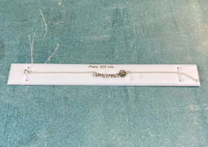 Pulsera amama eguzkilore centro dorado plata de ley 925