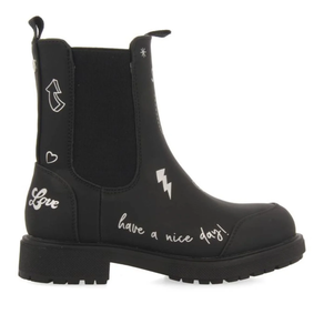 BOTAS NEGRAS TIPO CHELSEA CON ESTAMPADO GRAFFITI CLANE GIOSEPPO
