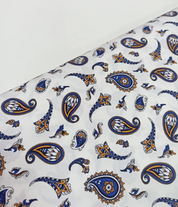 Tela de algodón Cachemir-fondo blanco (4,5 m)