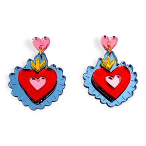 Pendientes Corazón Milagrito Azul