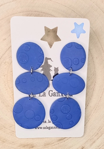 PENDIENTES ARCILLA TRIO FORMAS AZUL