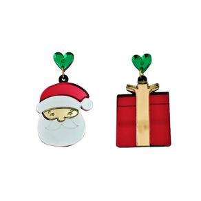 Pendientes Papá Noel y regalo