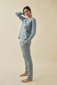 PIJAMA 3 PIEZAS INTERLOCK PERCHADO INTERIOR. BOMBER TEJIDO PELUCHE