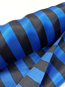 Tela de raso Carnaval rayas azul y negro (4 m)