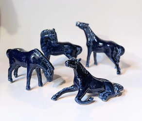 Lote caballos porcelana miniatura