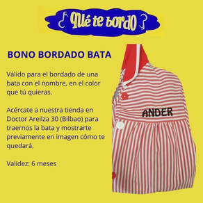 Bono para bordado de bata