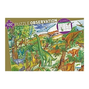 Puzzle  observación de dinosaurios -100 pzas - Djeco