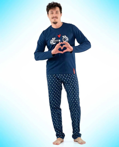 PIJAMA CHICO KUKUXUMUXU AZUL MARINO TUERCAS