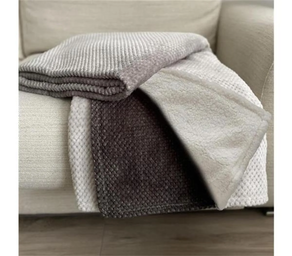 MANTA PLAID SOFÁ O SOBRE CAMA DEGRADÉ DOBLE PETRÓLEO 130x160 CM CORALINA/BORREGUITO