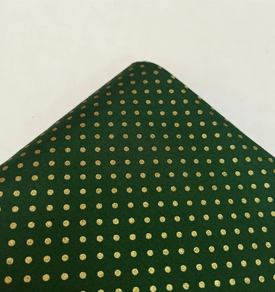 Tela de algodón Navidad-Topos dorado max y fondo verde (3,5 m)