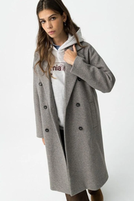 Abrigo paño gris mujer