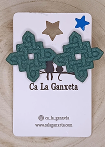 PENDIENTES ARCILLA VITRALL VERDE GALAXY