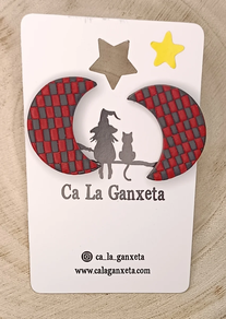 PENDIENTES ARCILLA LUNA ROJO LONDON