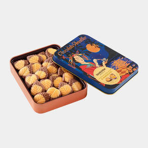 Hojas de Chocolate con Leche y Maracuyá Amatller | Lata 60g | Sabor Tropical | Sin Gluten