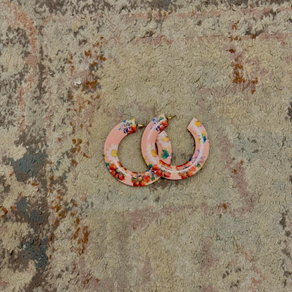 pendientes aros plexi flores