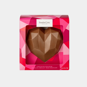 Corazón Chocolate con Leche 3D Simón Coll | 110g | Regalo Romántico | Sin Gluten