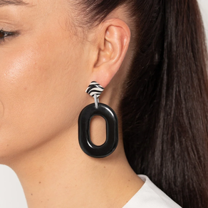 PENDIENTES ARTESANALES CEBRA STYLE Plata de ley 925 y arcilla polimérica