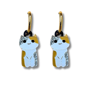 Pendientes  Arito Gatos Calicó                                                           o Tricolor