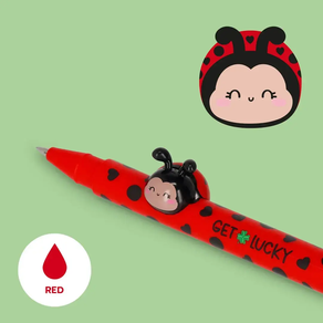 Bolígrafo de Gel con Animal Decorativo Ladybug «Get Lucky» - Lovely Friends