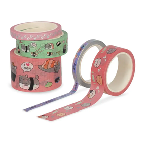 Set de 5 Cintas Decorativas Adhesivas de Papel Kitty - Tape By Tape
