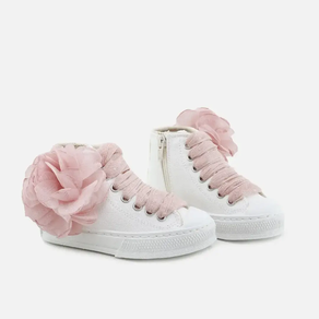 Botas Lona Flor Rosa Plumeti Urban57