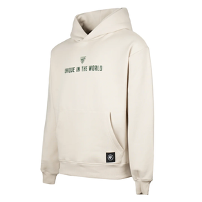 SUDADERA CAPUCHA HARROBI ESCUDO AZUL BEIGE