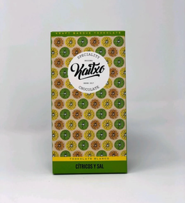 Txokolate zuria zitriko eta gatzarekin Kaitxo (tableta 70 gr)