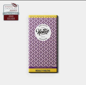 Chocolate con leche con regaliz y violetas Kaitxo (tableta 70 gr)